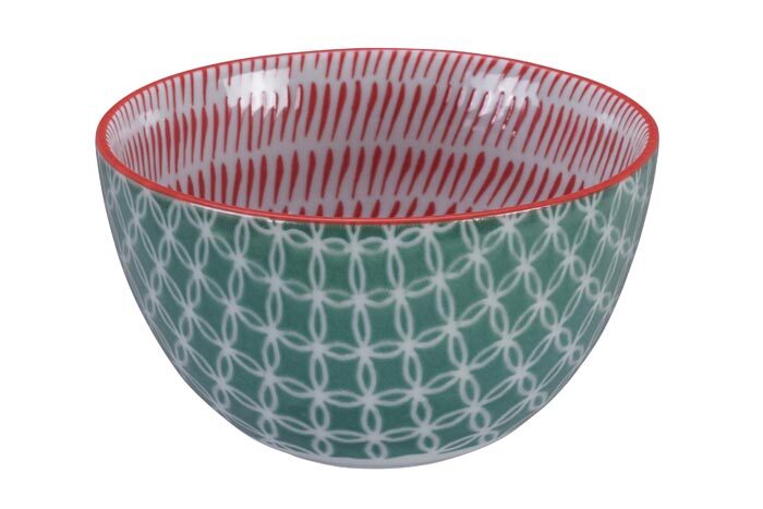 Tokyo Design Studio - Mixed Bowls - Groen/Rode Kom - 12.7 x 7 cm 500ml