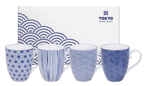 Tokyo Design Studio - Nippon Blue - Mug set - 8.5x10.2cm 380ml - 4pcs